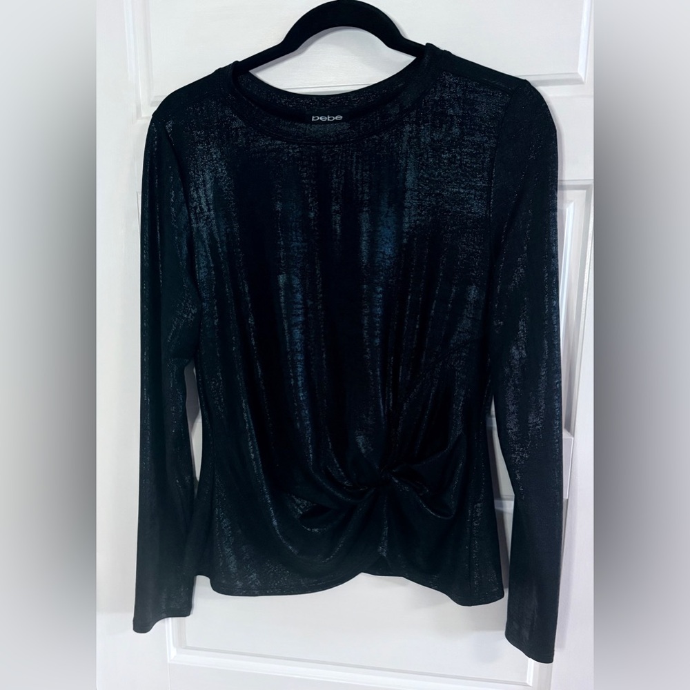 #41 Bebe Midnight Shimmer Long Sleeve Top beautiful